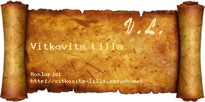 Vitkovits Lilla névjegykártya